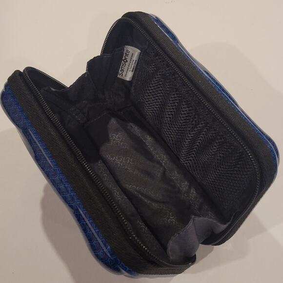 Samsonite ANA First Class Blue Black Zip Travel Case Amenity Toiletry Bag Pouch - Picture 8 of 10